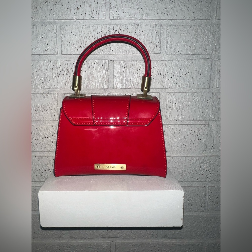 Aldo Red Patent Mini Top-Handle Bag - Picture 4 of 6